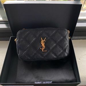 Saint Laurent Becky Diamond Quilted Leather Camera Bag